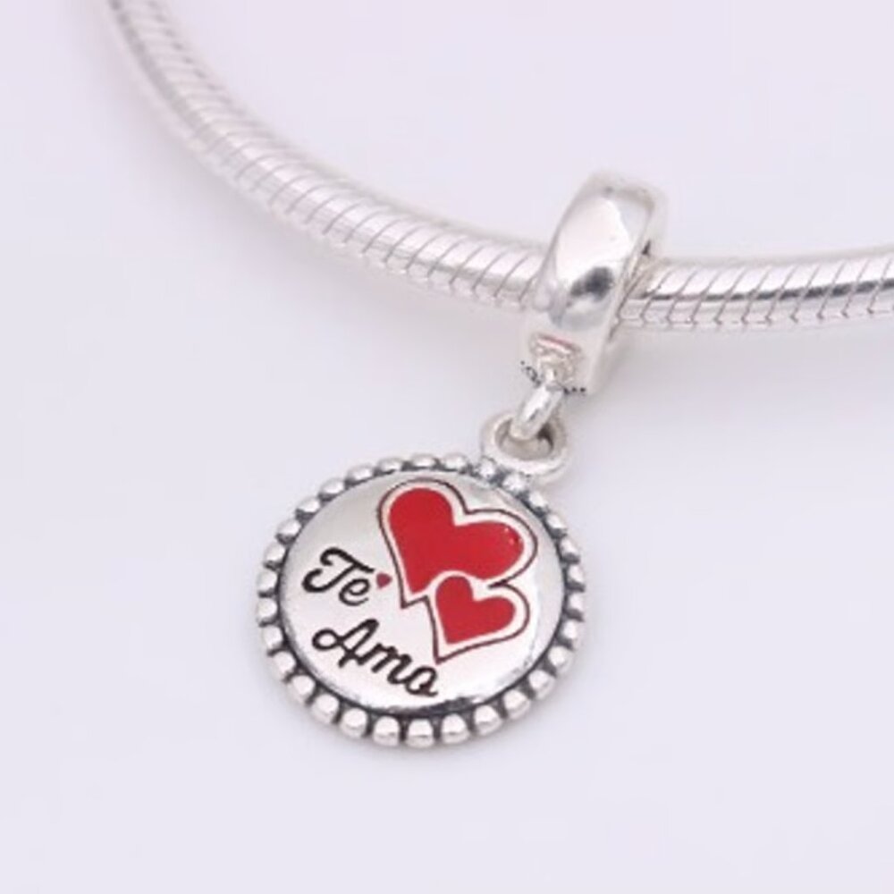 Pandora Latin Love Te Amo Dangle Charm S925 Silver Bracelet Pendant with box